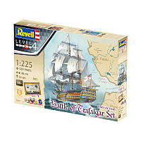 Подарунковий набір "Battle of Trafalgar": модель корабля HMS Victory з фарбами, пензлями та клеєм + постер. REVELL 05767
