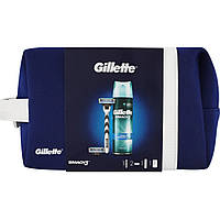 Набор мужской Gillette Mach 3 (Станок с 2 картриджами + Гель для бритья Extra Comfort 200 мл + Косметичка)