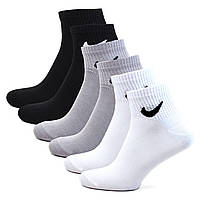 Набор короткие носки Nike Stay Cool 6 пар 36-40 женские спортивные носочки найк