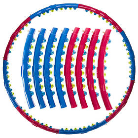 Обруч масажний Хула Хуп Zelart Hula Hoop DOUBLE GRACE MAGNETIC JS-6003 (пластик, 1,5 кг, 8 секцій з магнітами,