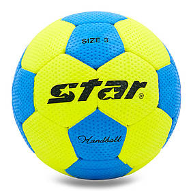 М'яч для гандболу Outdoor покриття спінена гума STAR JMC03002 (PU, р-н 3, блакитний-жовтий)