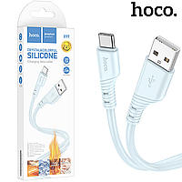 Кабель Hoco USB to Type-C X97 Crystal Color Light Blue 2.4A 1m