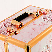 Валіза кейс для косметики майстра манікюра макіяжа Red-Ice FLOWER, фото 8