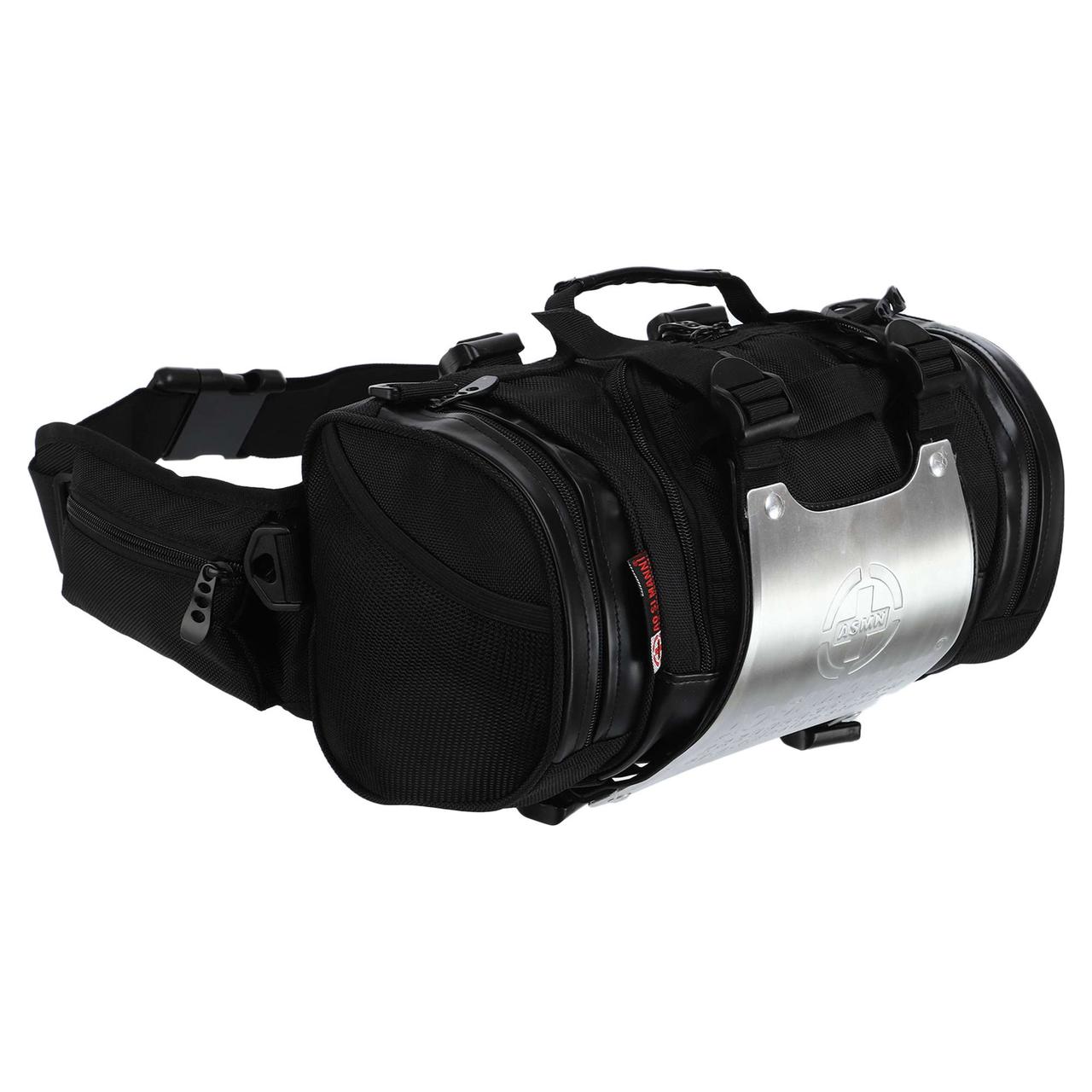 Моторюкзак-пояс з металевою захисною накладкою AO SI MAN NI T9909 (PL,PU, алюм, 34х19х19см,чорний)