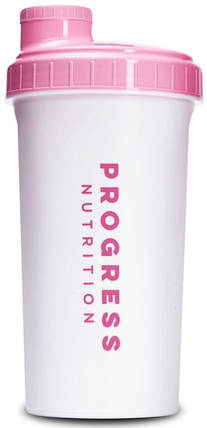 Шейкер для спортивного харчування Progress Nutrition Shaker 700 ml white/pink, фото 1