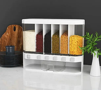 Кухонный органайзер с дозатором для сыпучих продуктов Multifunctional househol Диспенсер для круп на 6 секций