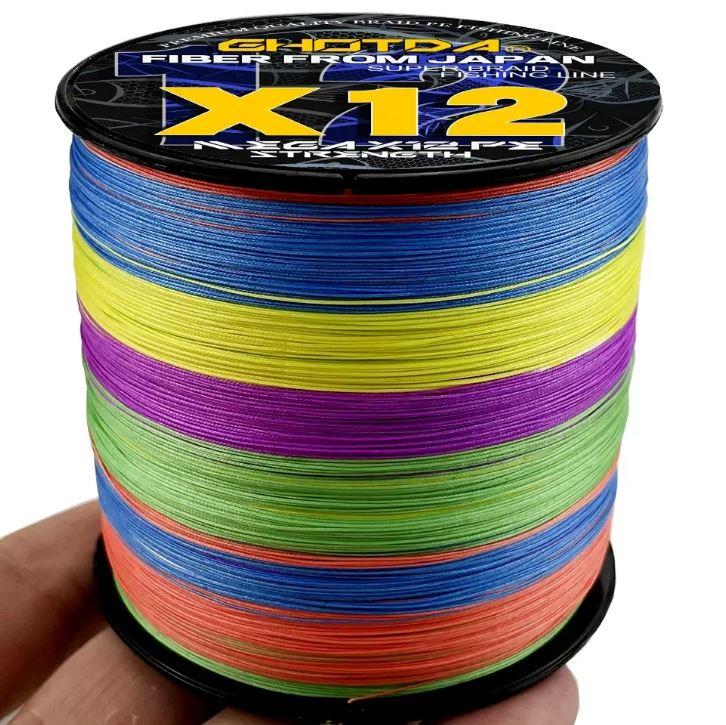 Шнур GHOTDA Power Braid X-12 Multicolor 1000 м 0.28 мм 39LB, Japan