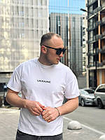 Чоловіча футболка оверсайз білого кольору з принтом Ukraine 2223, фото 7