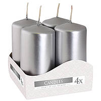 Упаковка свечей цилиндров серебристых 40*80 мм BISPOL