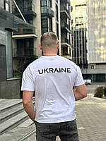 Чоловіча футболка оверсайз білого кольору з принтом Ukraine 2223, фото 9