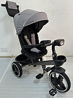 Детский трёхколёсный велосипед колясочного типа Turbo Trike MT 1002-8 Серый Поворотное сидение