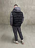 Демісезонна куртка з трикотажним рукавом чорна графіт на пуху весна осінь чорна Infinity курточка чоловіча, фото 9