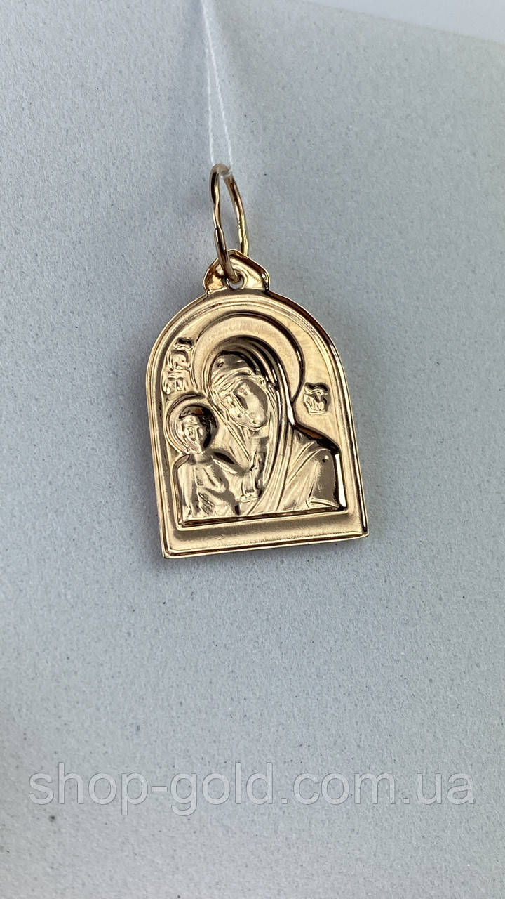Золотой подвес Богородица с младенцем ( Золото 585 пробы) - фото 4 - id-p2151014395