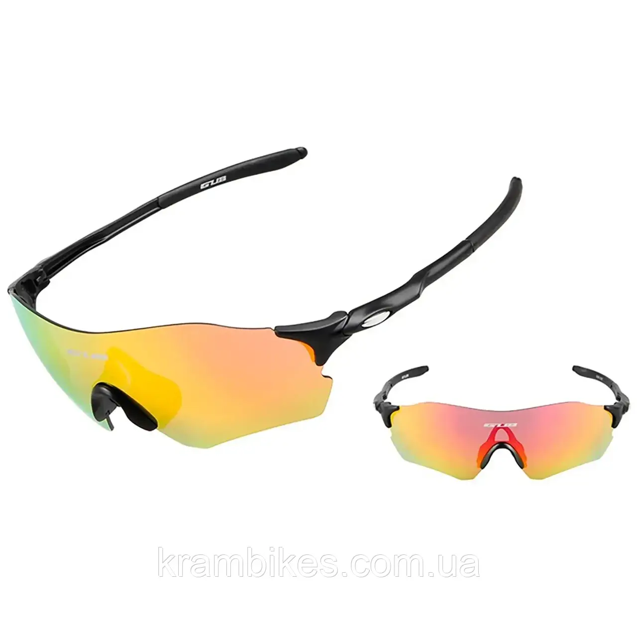 Окуляри велосипедні GUB  5100 З ЧЕРВОНОЮ ЛІНЗОЮ