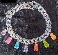 Ожерелье с мармеладными мишками 30 см разноцветный
