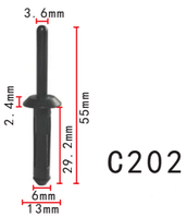 Заклепка GM, Chrysler, Ford, BMW (20452072, N803862-S, N803862S, 6501559, 51118047458)