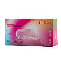 Перчатки нитриловые MediOk Rainbow 5 цветов, 100 шт (50 пар), S