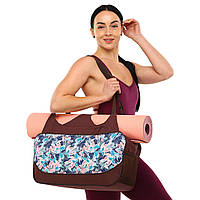 Сумка для фитнеса и йоги KINDFOLK Yoga bag Zelart FI-8366-2 розовый-голубой