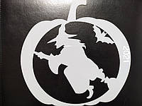 Трафарет на Хэллоуин Ведьма, размер трафарета 20*16см, пластик