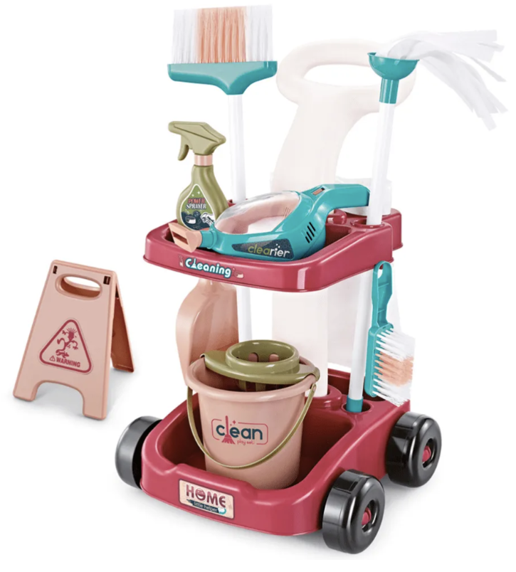 Дитячий набір для прибирання 667-54 16 елементів,візочок,світлові та звукові ефекти., фото 1