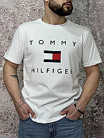 Футболка Tommy Hilfiger белая (вел. лого) BKA