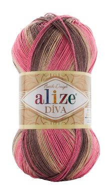Нитки та пряжа для в'язання мікрофібра DIVA BATIK Діва Батік від ALIZE Алізе № 7829