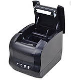 Принтер етикеток Xprinter XP-365B і чеків USB до 80мм, чорний, фото 2