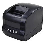 Принтер етикеток Xprinter XP-365B і чеків USB до 80мм, чорний, фото 5