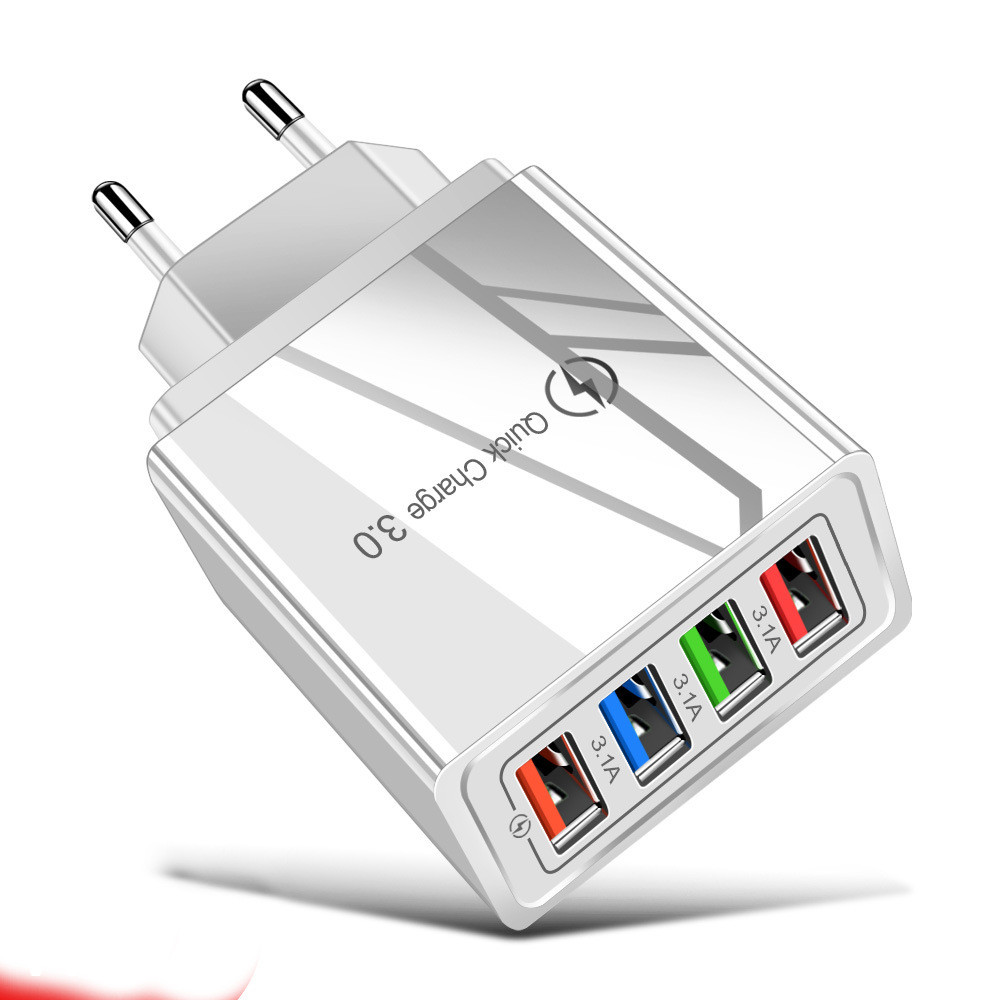 Мережевий зарядний пристрій 4 USB Quick Charge 3.0 White