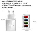 Мережевий зарядний пристрій 4 USB Quick Charge 3.0 White, фото 8