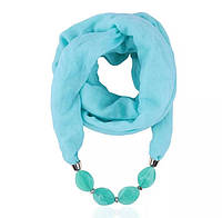 Женский шарф с ожерельем 150 на 60 см ментол