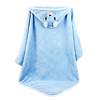 Детское полотенце-уголок Голубой, полотенце банное с капюшоном, полотенце микрофибра