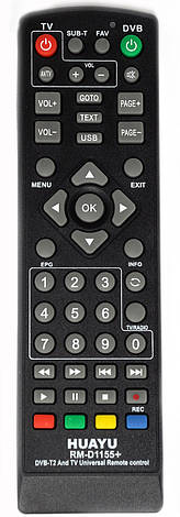 Універсальний пульт для T2 тюнерів HUAYU RM-D1155+ DVB-T2+TV (VP-002), фото 1