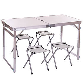 Набір для пікніка (стіл+4стула) 8188 (р-р столу 60х120см, метал, ламін.ДСП)