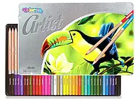 Colorino, круглые карандаши Artist, 36 цветов в металлической коробке.