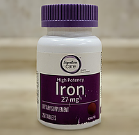 Signature Care Iron 27 mg 250 таблеток витамины железо