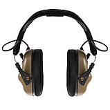 Активні тактичні навушники EARMOR M31 койот з шумоподавленням для стрільби, фото 4