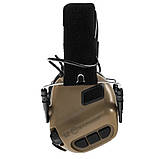 Активні тактичні навушники EARMOR M31 койот з шумоподавленням для стрільби, фото 3