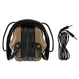 Активні тактичні навушники EARMOR M31 койот з шумоподавленням для стрільби, фото 5