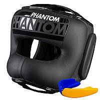 Боксерский шлем Phantom APEX Face Saver Black (капа в подарок) BKA