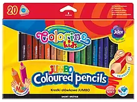 Colorino, Мелки-карандаши Jumbo, треугольные + точилка, 20 цветов