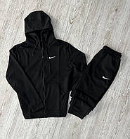 Комплект мужской спортивной одежды кофта и штаны Найк, весенний удобный спортивный костюм черный