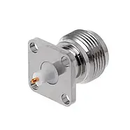 Розетка приладова фланцева N type Female, роз'єм гніздо монтажне квадратне на панель 17.5*17.5 мм під гвинти, фото 3