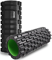 Массажный ролик (валик) с шипамы 33x15см Power System Fitness Foam Roller PS-4050 Black/Green для всех