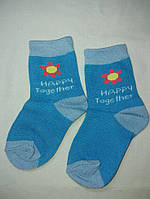 Шкарпетки для дітей блакитні - по устілці 12-14см, 80% бавовна, 20% поліестер