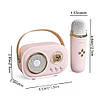 Колонка портативна з мікрофоном та блютуз на акуммуляторі, Рожева / Блютуз колонка з мікрофоном, фото 8
