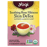 Yogi Tea, Skin DeTox, заспокійливий чай з трояндою і гібіскусом, 16 чайних пакетиків, 32 г