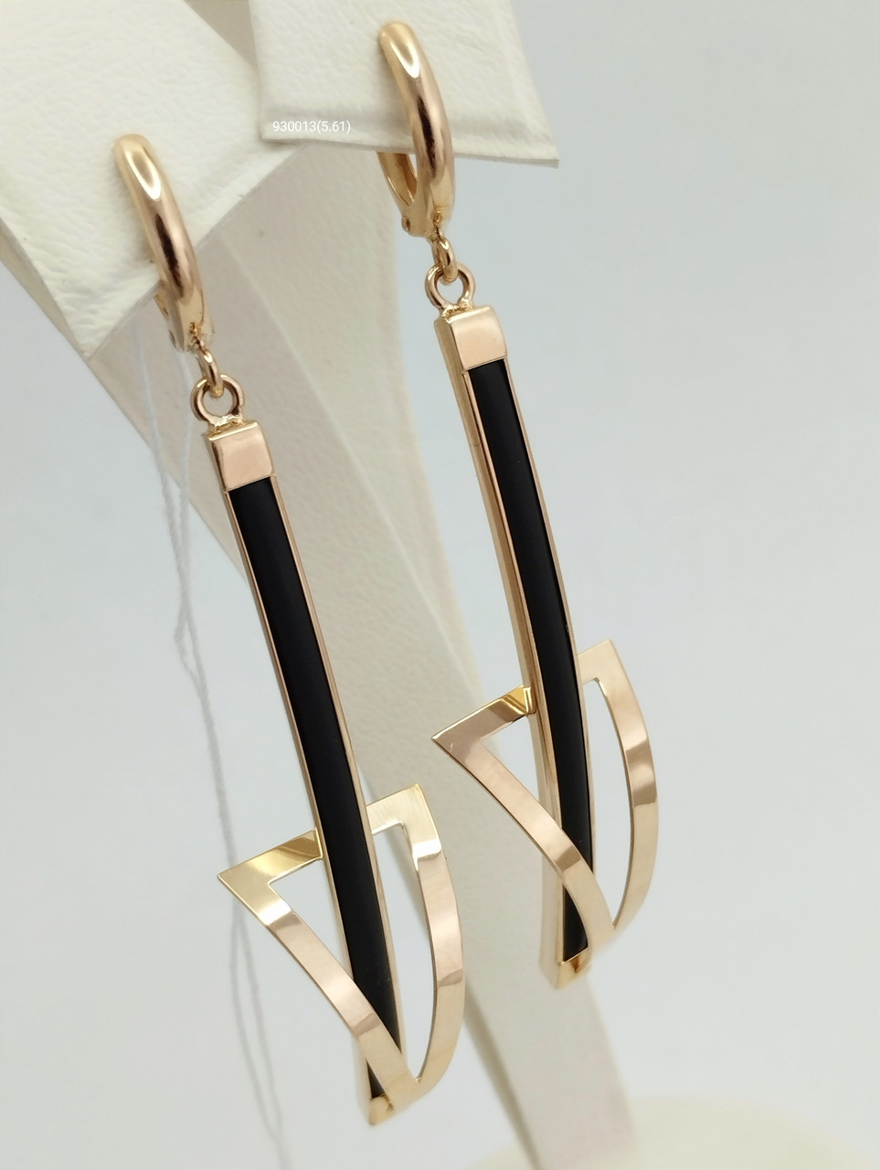 Золоті сережки з каучуком Ukr-gold, фото 1