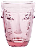 Набор 6 стеклянных стаканов Ariadne "Face Pink" 250мл, темно-розовое стекло BKA