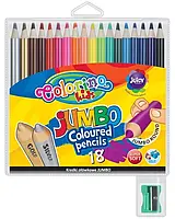 Colorino, круглые карандаши Jumbo + точилка, 18 цветов